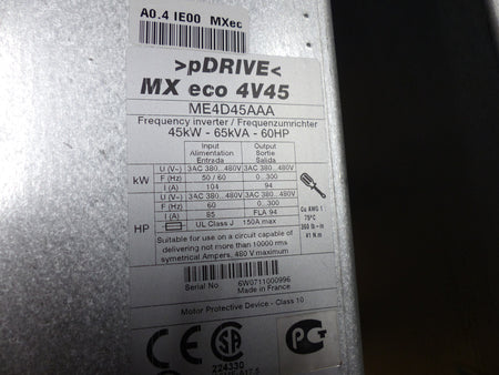 schneider pdrive mx eco 4v45  me4d45aaa inverter  45kw-65kva-60hp s.Bilder