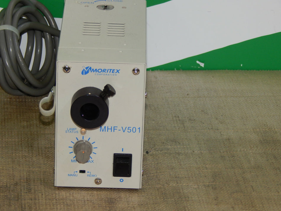  Moritex  MHF-501 faseroptische Lichtquelle 100V 50/60Hz  50W Halogen Lampe 
