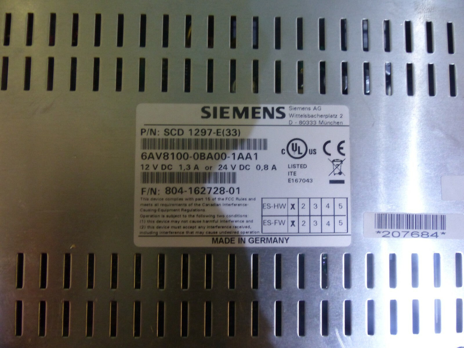 Siemens 6AV8100-0BA00-1AA1