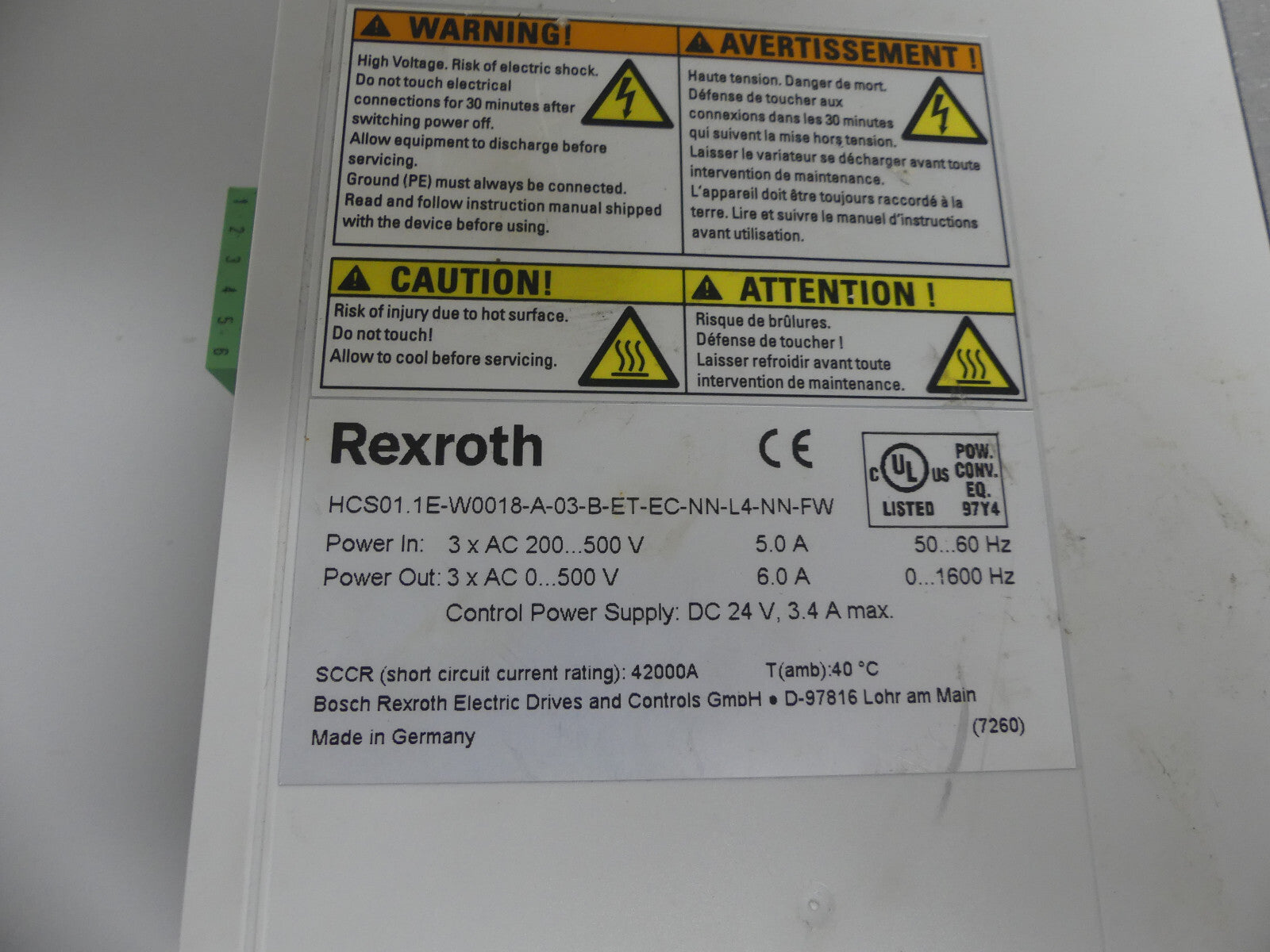 Rexroth HCS01. 1E-W0018-A-03-B-ET-EC-NN-L4-NN-FW