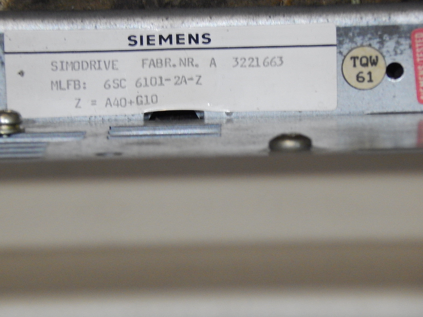 Siemens simodrive 6SC 6101-2A-Z // 6SC6101-2A-Z Used