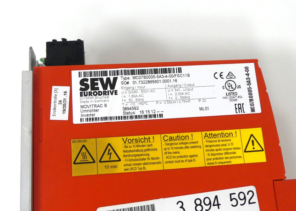 SEW Eurodrive  MC07B0005-5A3-4-00/FSC11B