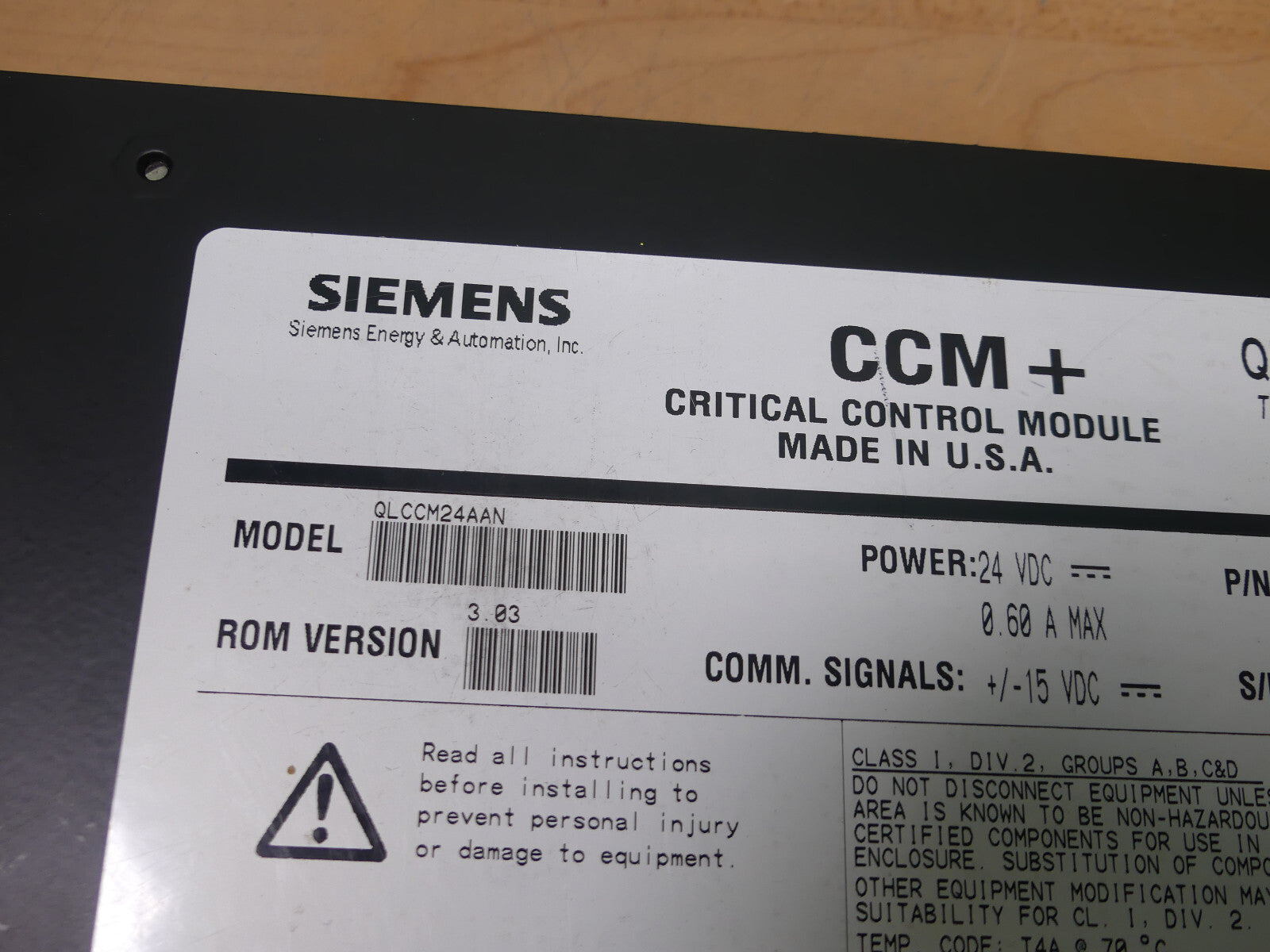 SIEMENS MOORE QUADLOG KRIT. STEUERMODUL QLCCM24AAN