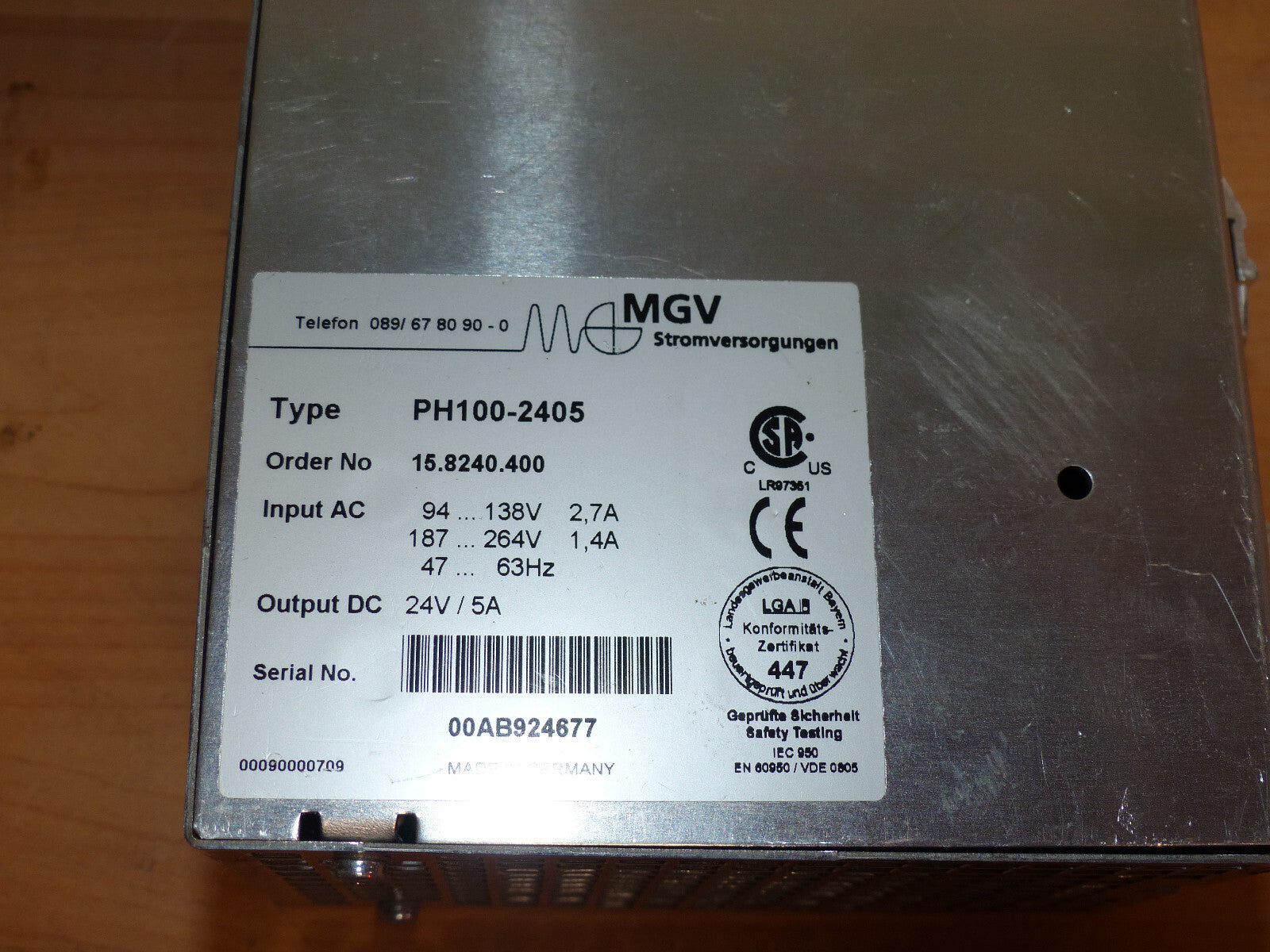 MGV Stromversorgung PH100-2405  15.8240.400