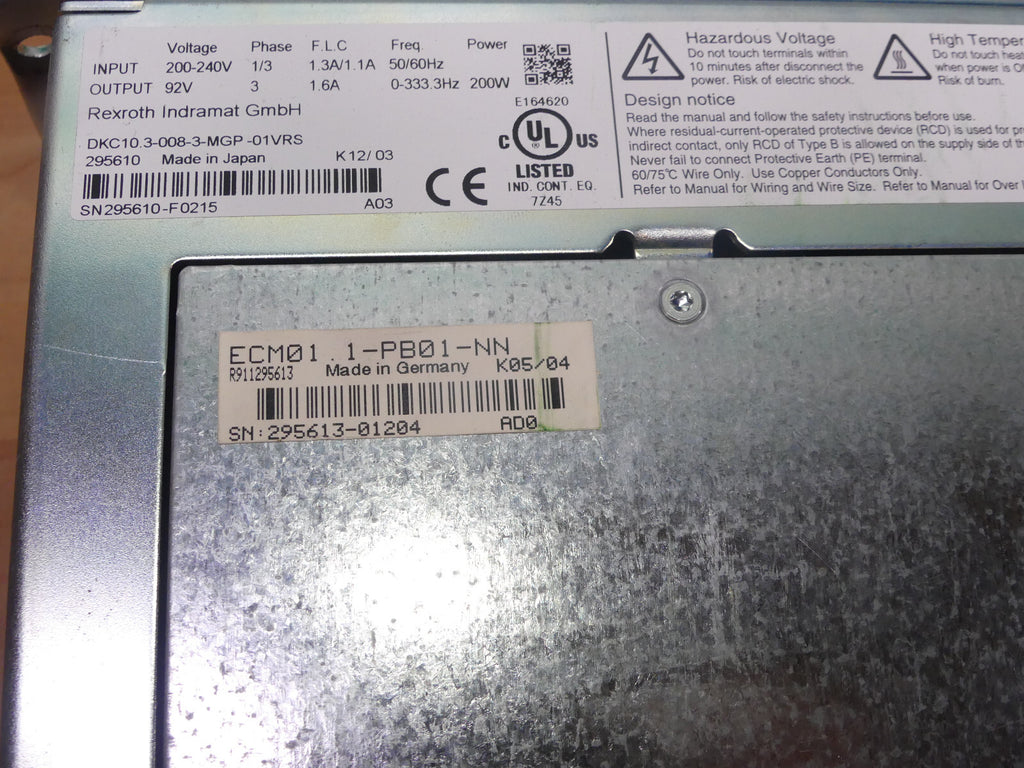 Rexroth Indramat Ecodrive DKC10.3-008-3-MGP-01VRS+ ECOM01.1-PB01-NN