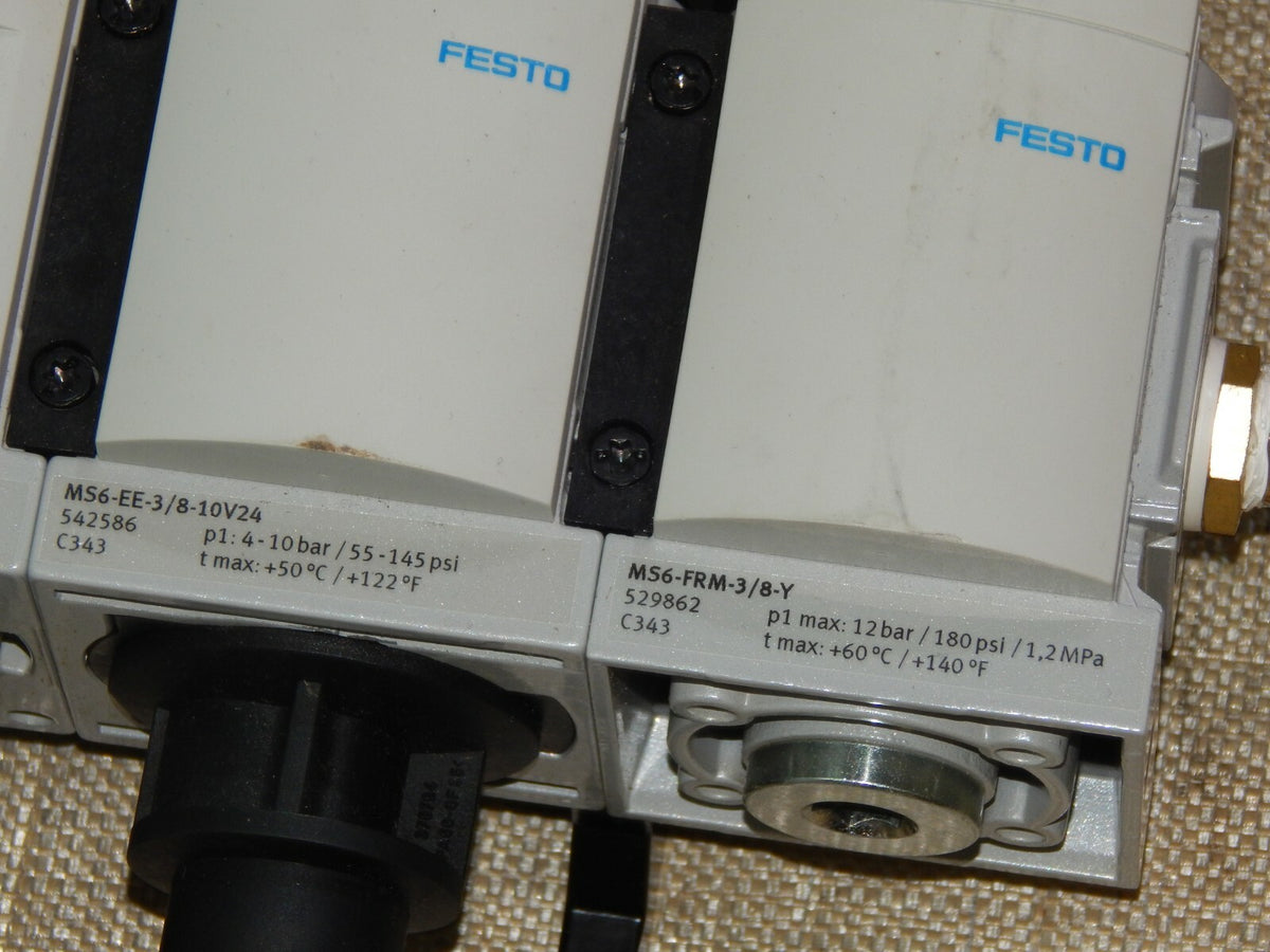Festo MS6-LFR-3/8-D6-E-R-M-AS / MS6-EM1-3/8 / MS6-EE-3/8-10V24 / MS6-FRM-3/8-Y