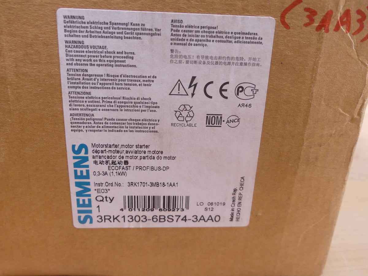 Siemens STARTER ECOFAS 3RK1303-6BS74-3AA0