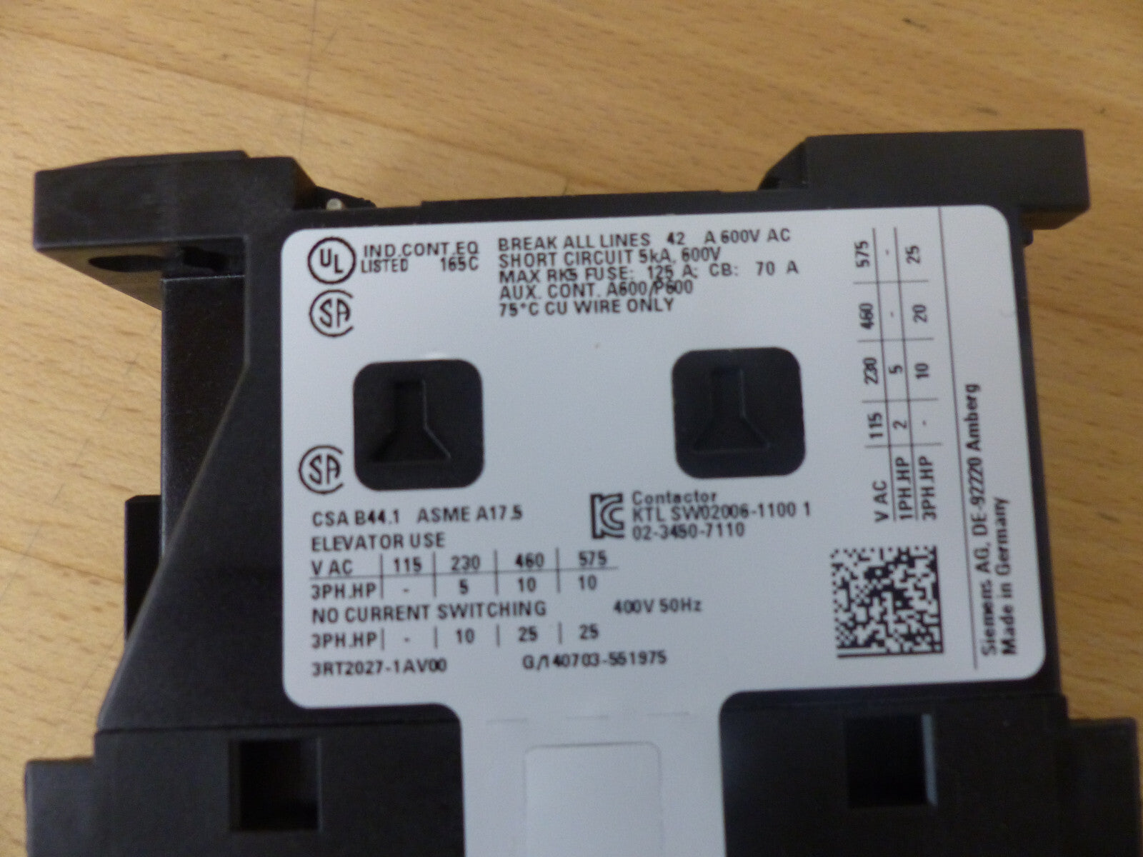 SIEMENS SIRIUS 400V 50Hz G/140703 E02