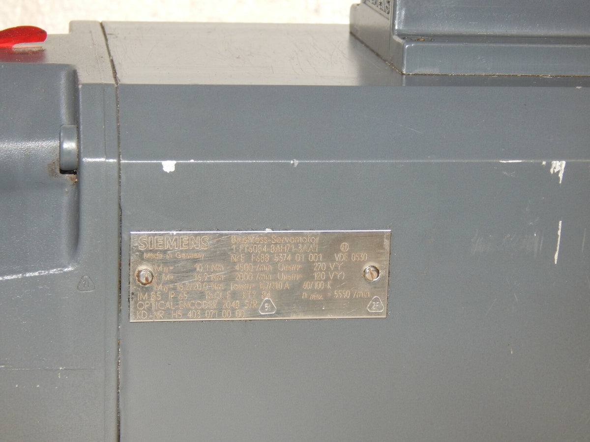 Siemens 1FT6084-8AH71-3AA1 Servomotor used