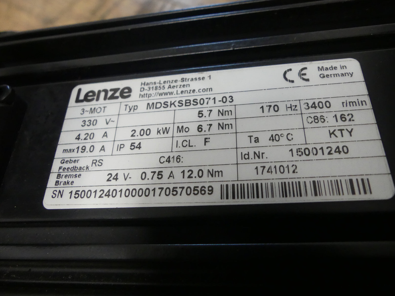 Lenze MDSKSBS071-03 + GKS05-3S HBR 071C03