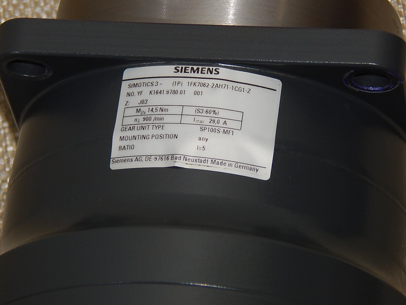 Siemens Getriebe SP100S-MF1 i=5 used
