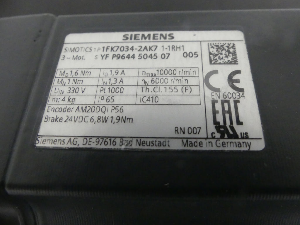 Siemens 1FK7034-2AK71-1RH1 DEFEKT