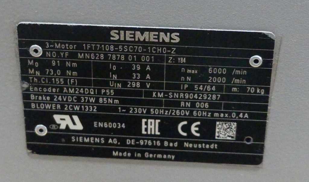 SIEMENS 1FT7108-5SC70-1CH0-Z