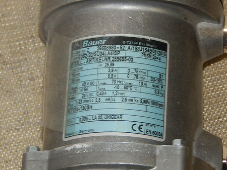 Bauer G052-20/SU04LA4/SP Getriebemotor used