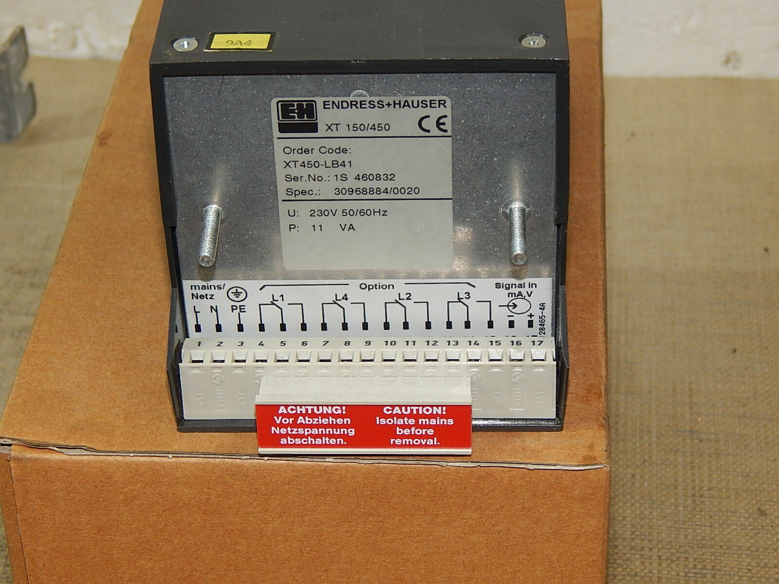  Endress+Hauser Contacter XT450-LB41  XT450LB41 230V 50/60Hz max. 11VA 