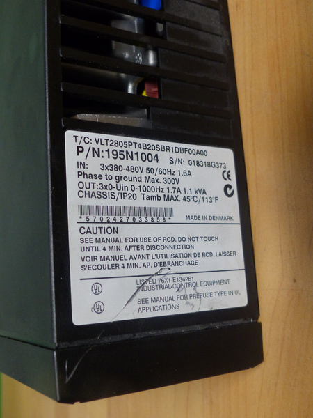 Danfoss VLT 2800 VLT2805PT4B20SBR1DBF00A00