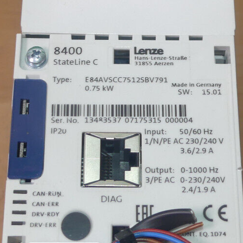 Lenze 8400 Stateline C E84AVSCC7512SBV791