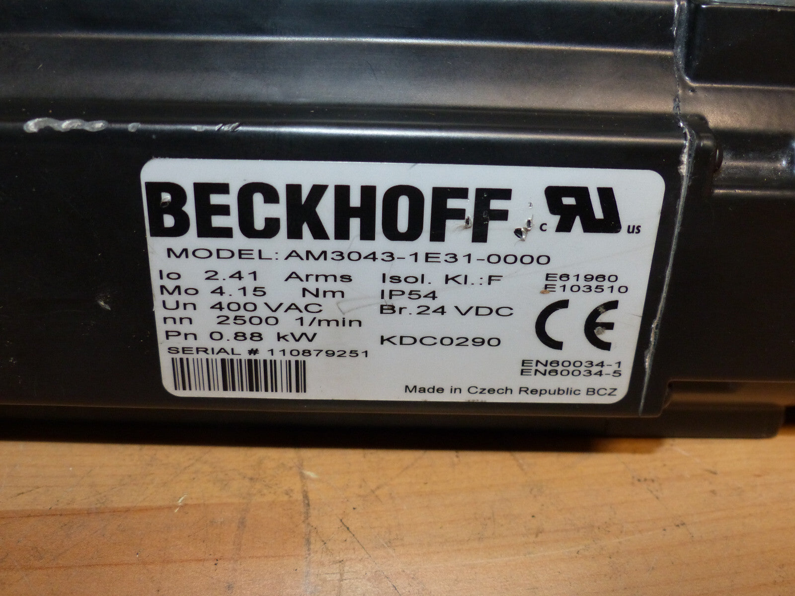 Beckhoff AM3043-1E31-0000 SERVOMOTOR used
