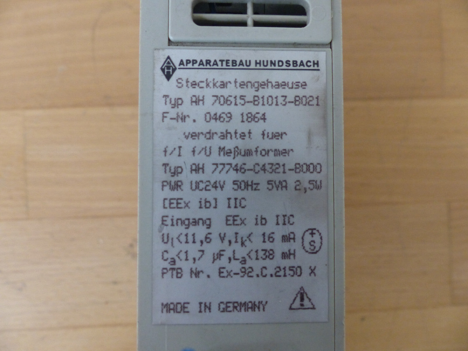 APPARATEBAU HUNDSBACH STECKKARTENGEHAEUSE AH 70615-B1013-B021