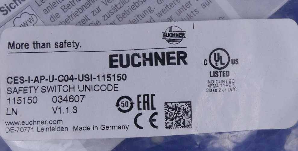 Euchner CES-I-AP-U-C04-USI-115150 Safety Switch Unicode