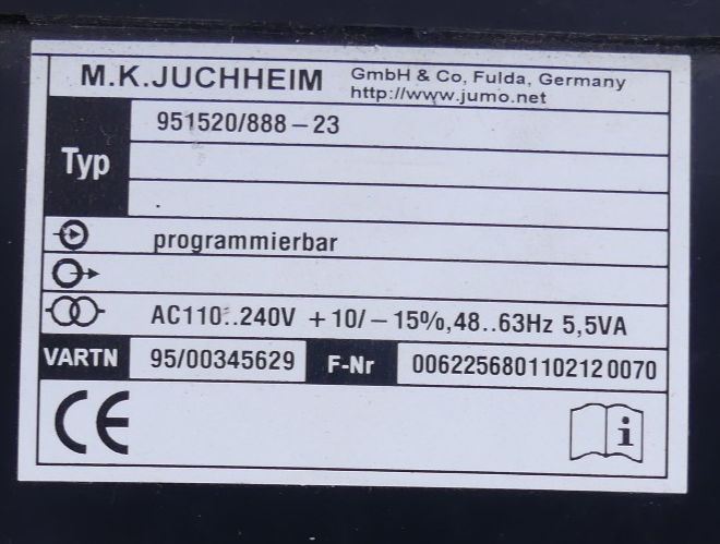JUMO  Temperaturregler di 48 951520/888-23