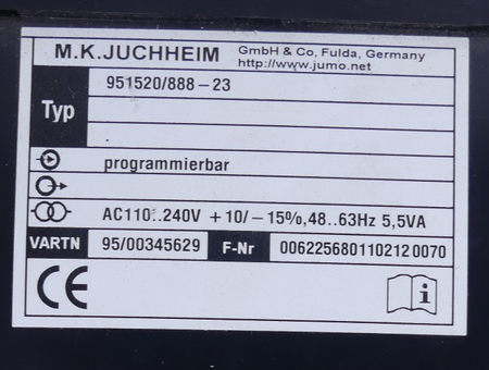 JUMO  Temperaturregler di 48 951520/888-23