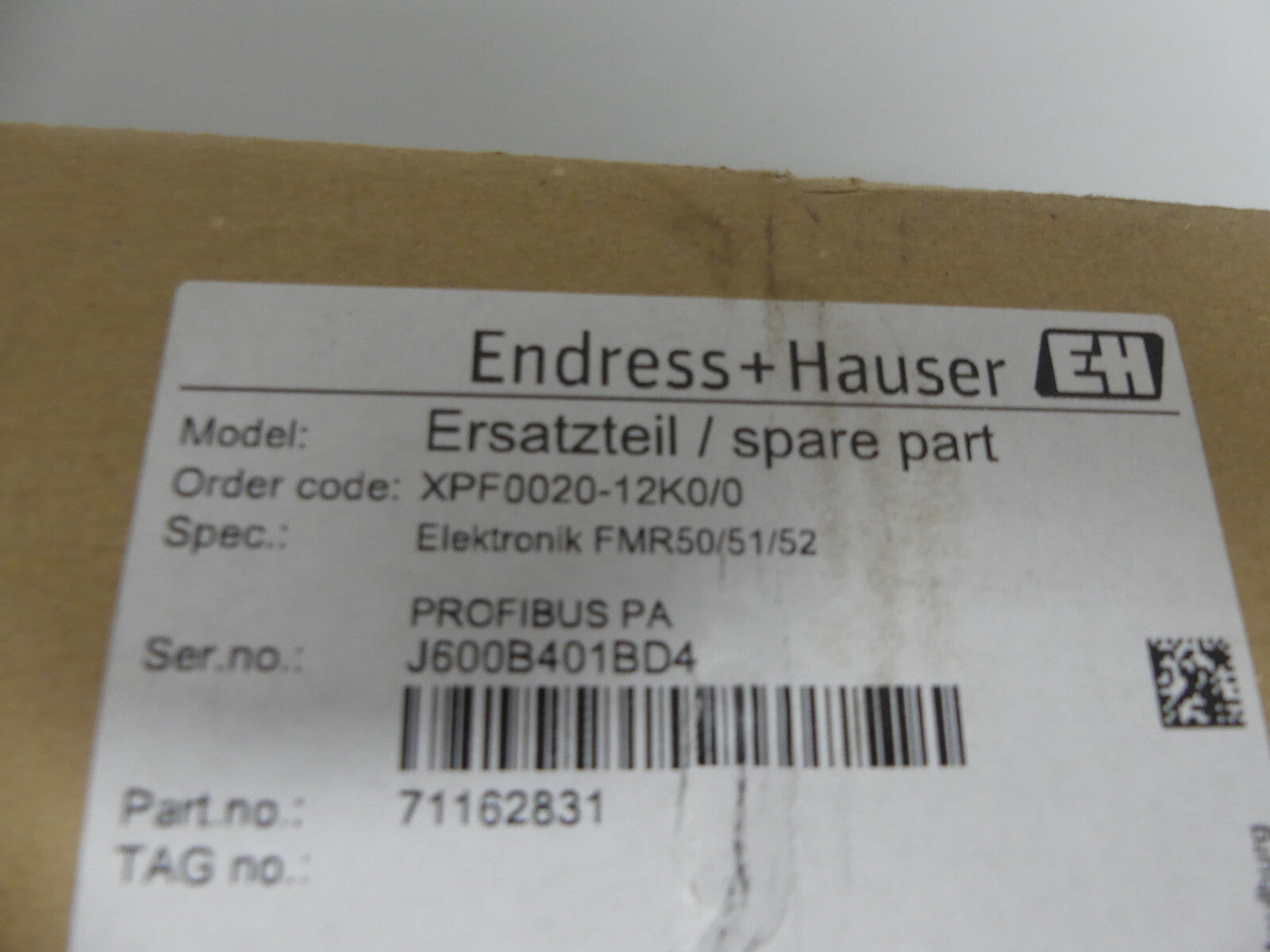 Endress+Hauser  Ersatzteil/spare part XPF0020-12K0/0