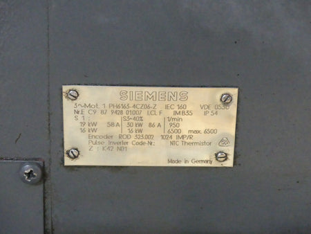 Siemens Servomotor 1PH6163-4CZ06-Z