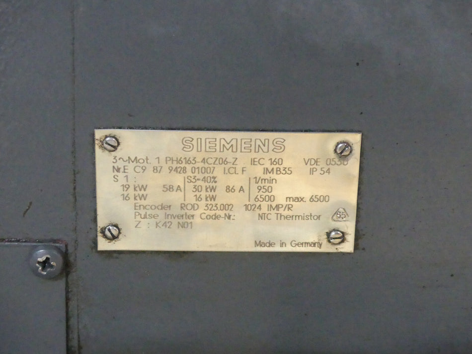 Siemens Servomotor 1PH6163-4CZ06-Z