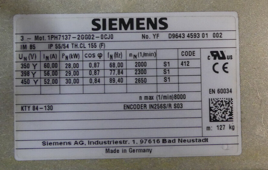 SIEMENS 1PH7137-2GG02-0CJ0