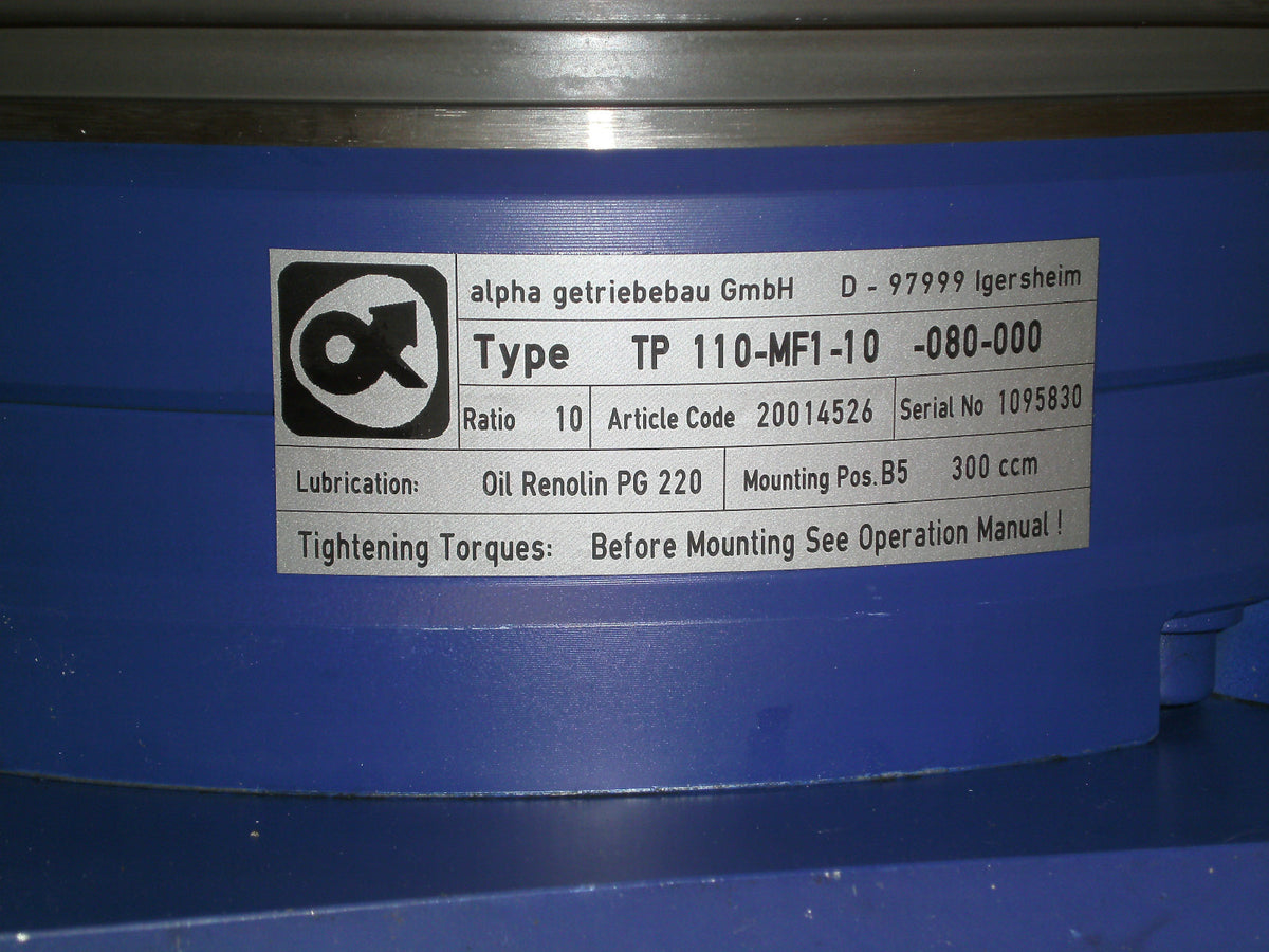Alpha Getriebe Typ.110-MF1-10-080-000 New