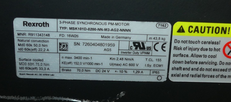 REXROTH MSK101D-0200-NN-M3-AG2-NNNN