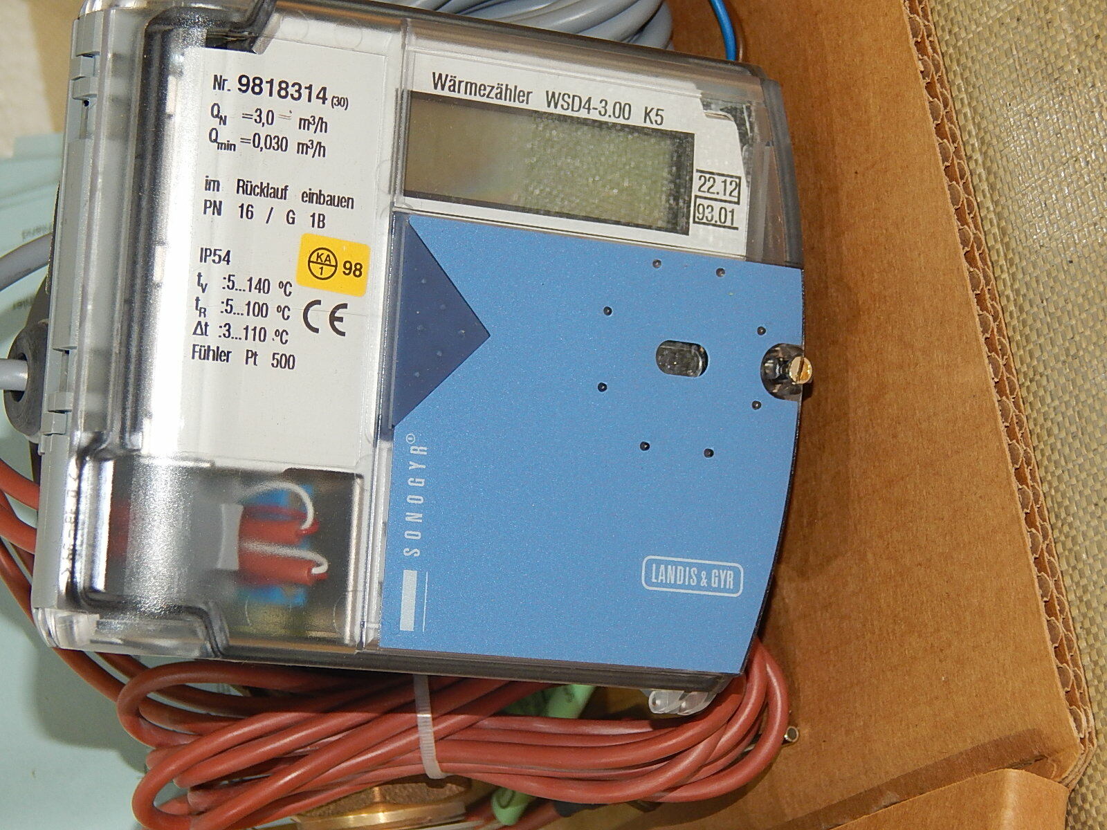  Landis & Gyr SONOGYR WZD-NE// WSD4-3.00KND 9818314 Wärmezähler New