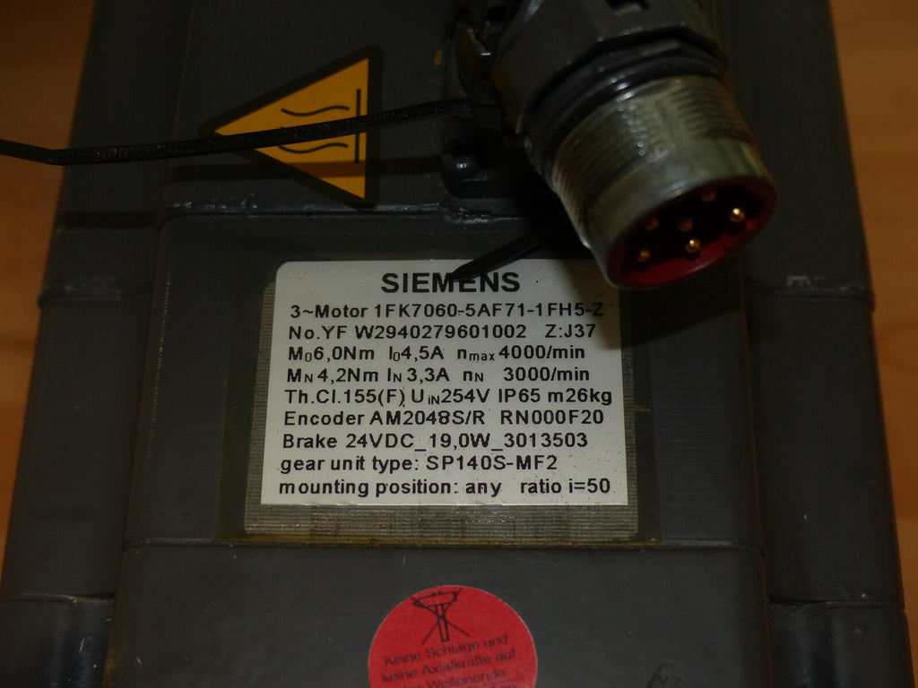 Siemens 1FK7060-5AF71-1FH5-Z / 1FK70605AF711FH5Z used s.bilder