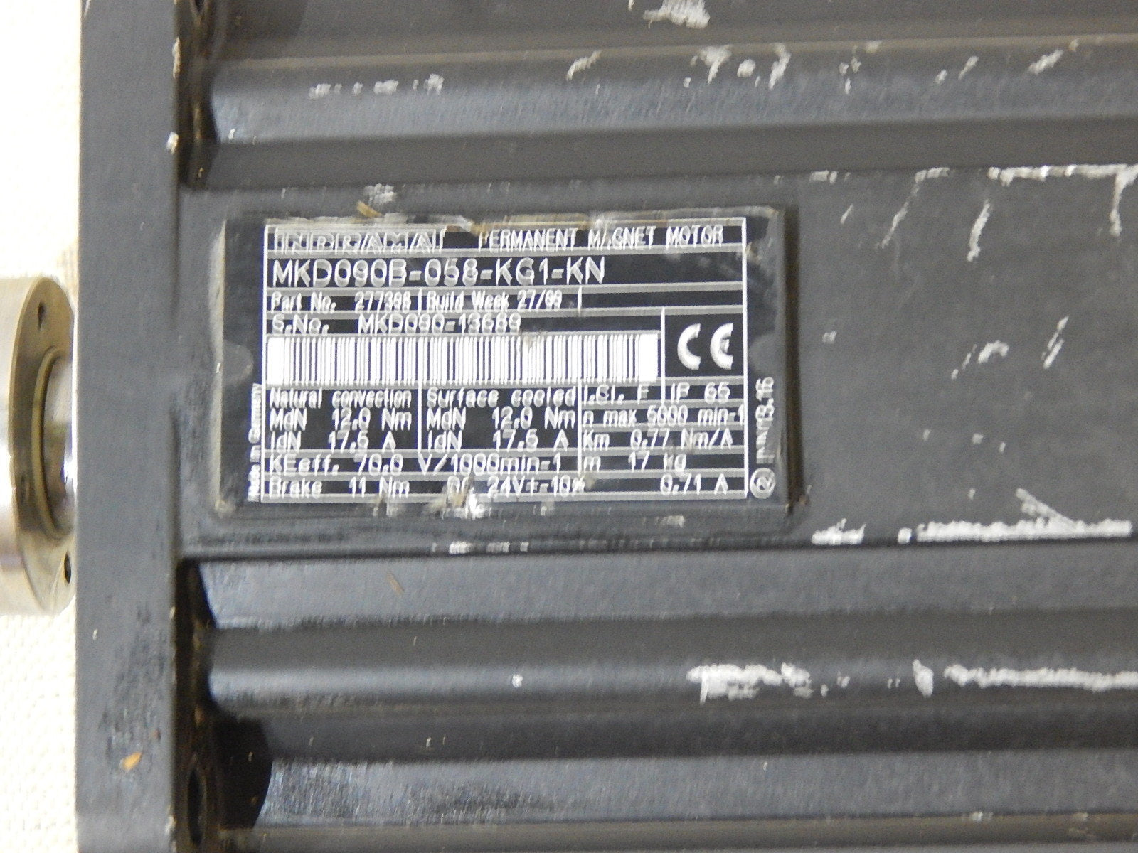 Indramat Rexroth Servomotor MKD090B-058-KG1-KN Used