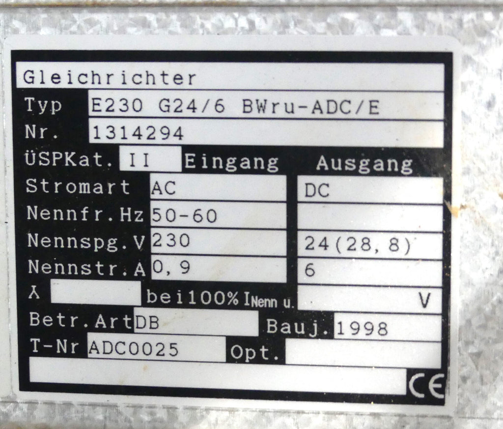 ADC Gleichrichter E230 G24/6 BWru-ADC/E