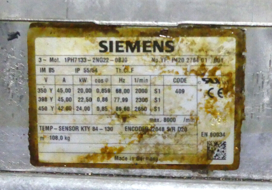 Siemens 1PH7133-2NG22-0BJ0