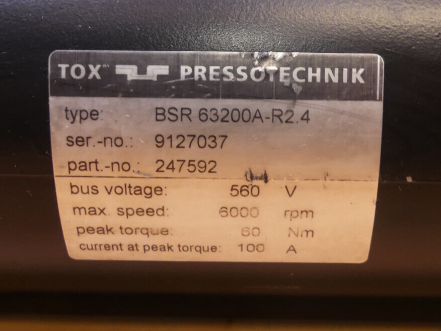 TOX PRESSOTECHNIK BSR63200A-R2.4 SERVOMOTOR