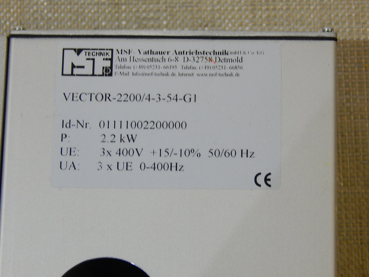 MSF Vathauer Antriebstechnik  2.2kw  Vector-2200/4-3-54-G1  Used