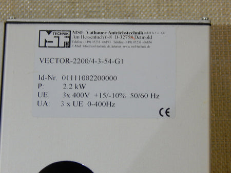 MSF Vathauer Antriebstechnik  2.2kw  Vector-2200/4-3-54-G1  Used
