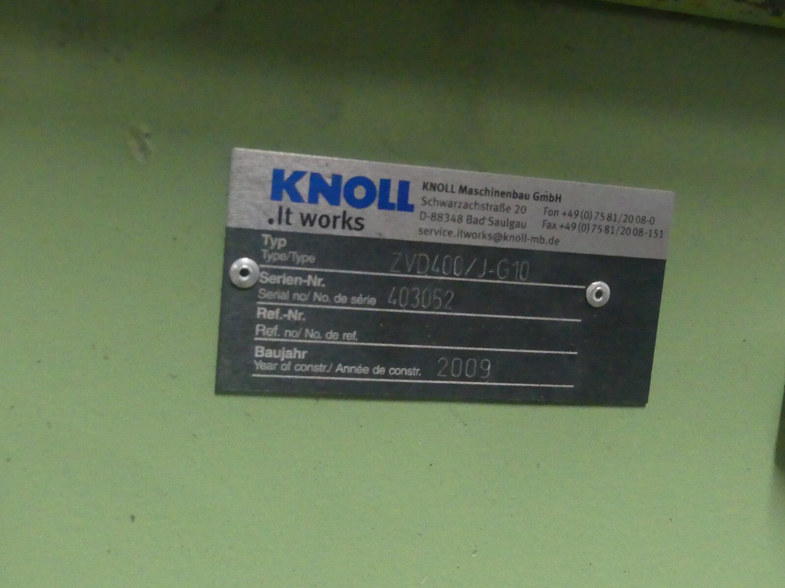 Knoll ZVD 400/J-G10 Zwei Wellen   Rotormesser  Spänebrecher Baujahr 2009
