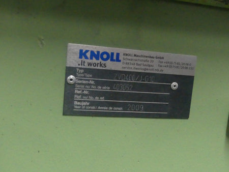 Knoll ZVD 400/J-G10 Zwei Wellen   Rotormesser  Spänebrecher Baujahr 2009