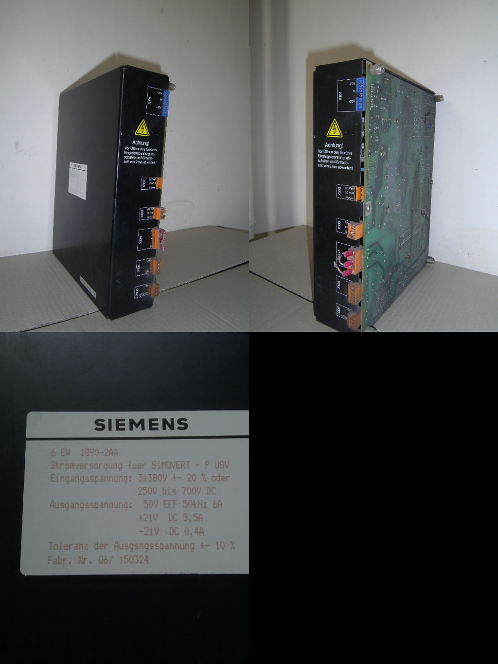 Siemens Stromversorgung für Simovert 6EW1890-2AA