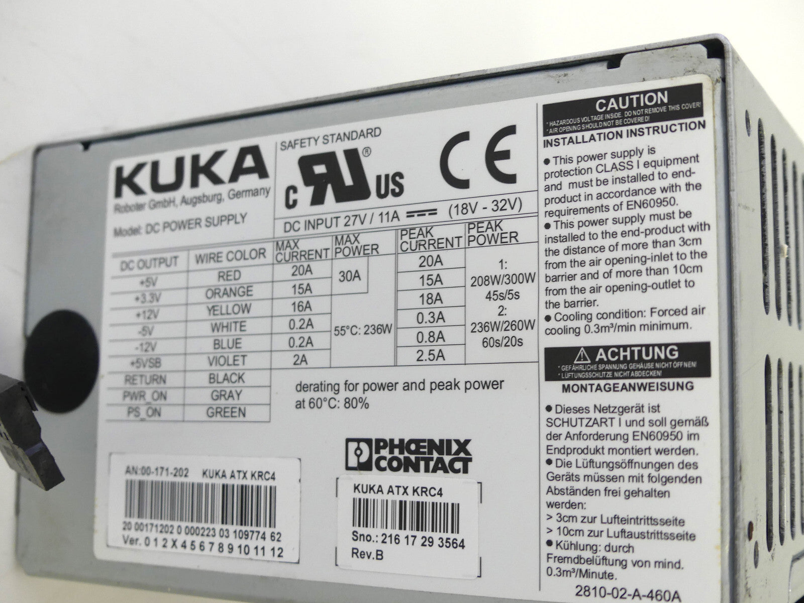 KUKA DC POWER SUPPLY  00-171-202
