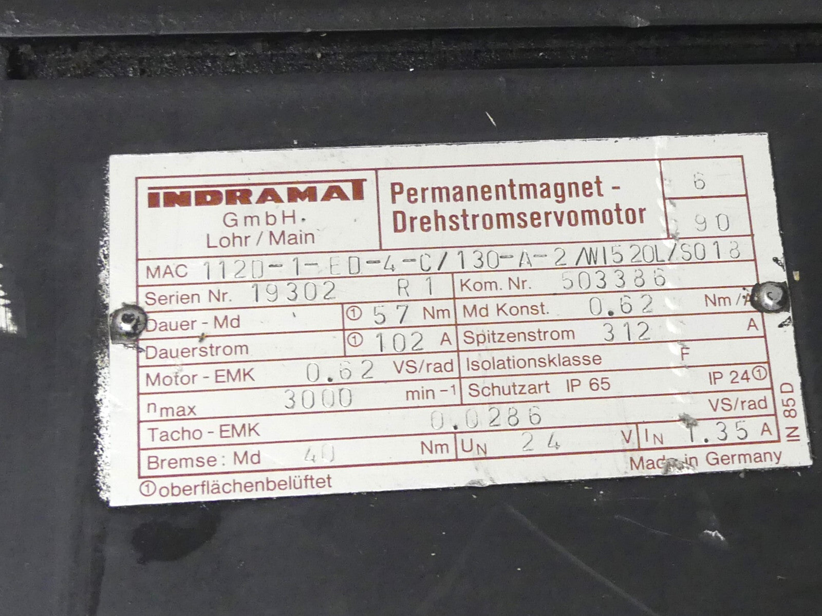 INDRAMAT MAC112D-1-ED-4-C/130-A-2/WI520L/S018