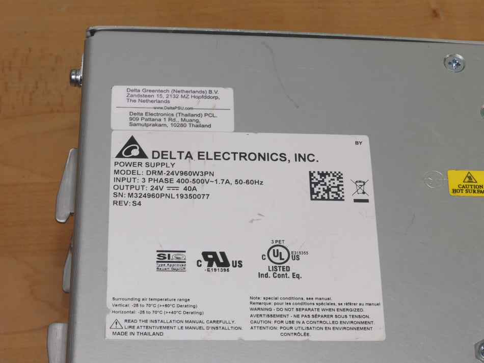 DELTA ELECTRONICS DRM-24V960W3PN switching power supply