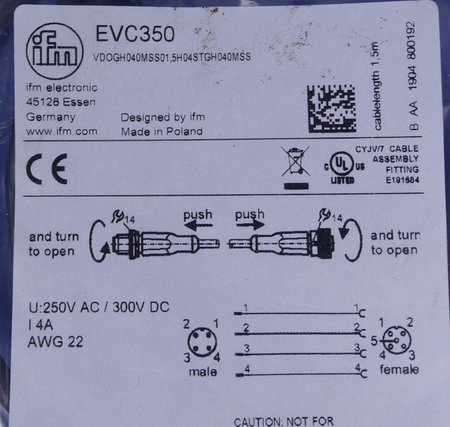 IFM ELECTRONIC Sensorkabel EVC350