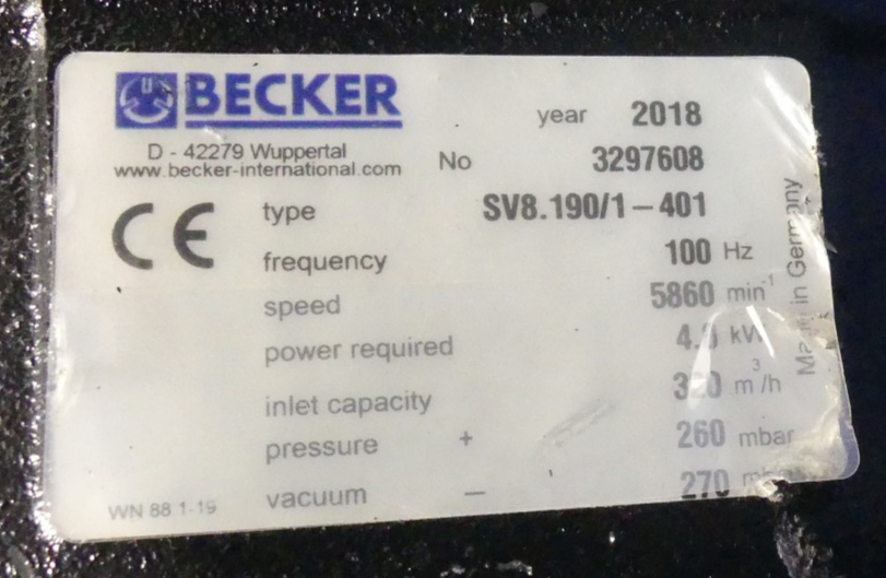 Vakuumpumpe Becker SV190/1-401  3297608