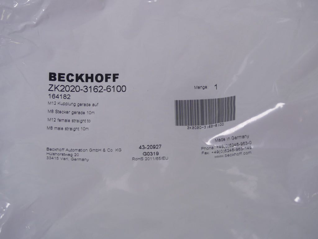 BECKHOFF Powerleitung Powerkabel  Verbindungskabel ZK2020-3162-6100