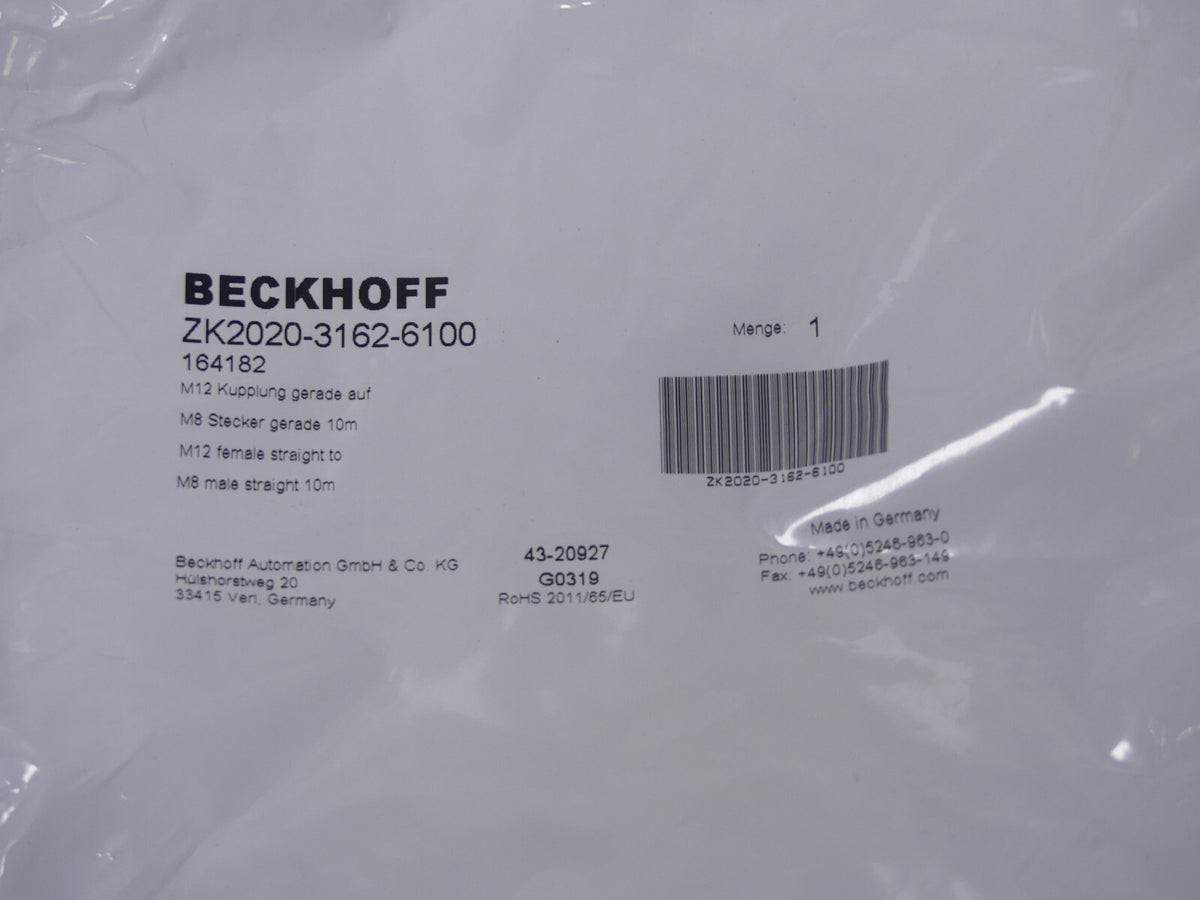 BECKHOFF Powerleitung Powerkabel  Verbindungskabel ZK2020-3162-6100